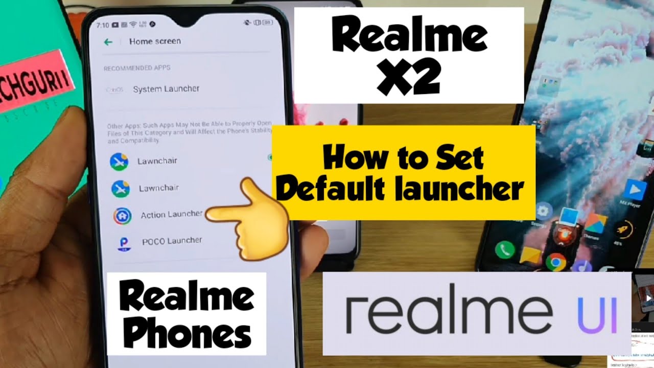 Realme x2 default launcher changing