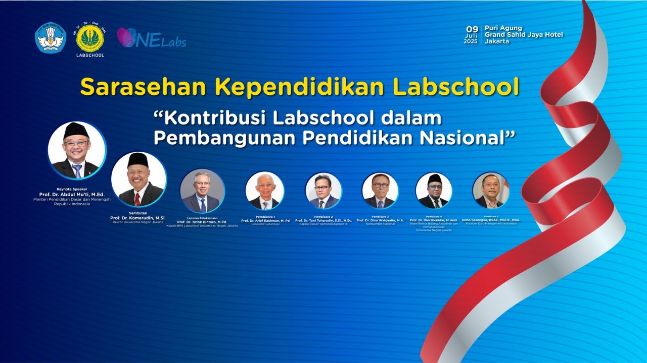 LIVE -  Sarasehan Kependidikan : Kontribusi Labschool Dalam Pembangunan Pendidikan Nasional