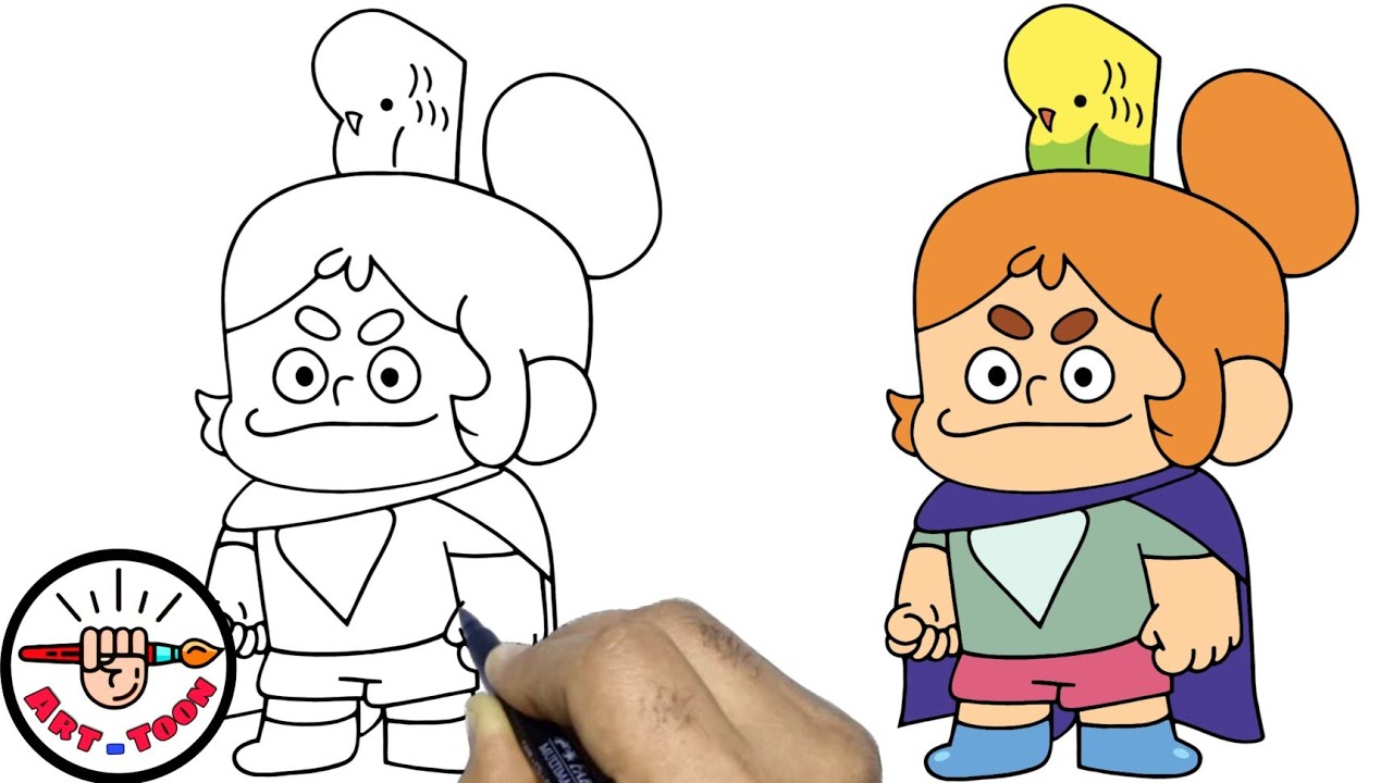 how to draw Kelsey from Craig of the creek step by step