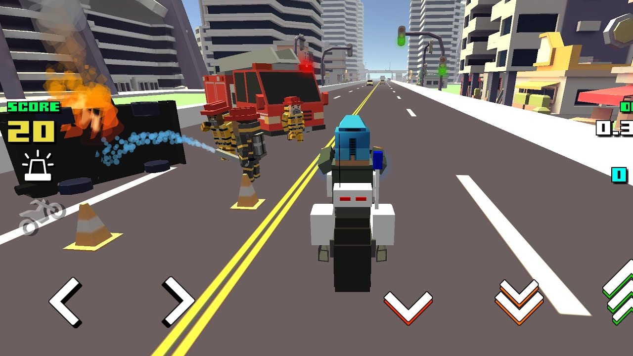 Blocky Moto Racing Rider 2020 - Police motorcycle patrol when the accident happened Android / Ios