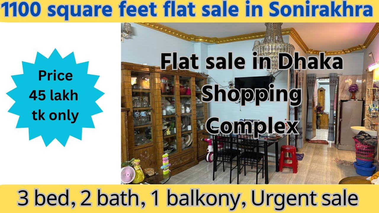 1100 square feet flat sale in Dhaka shopping complex Sonirakhra