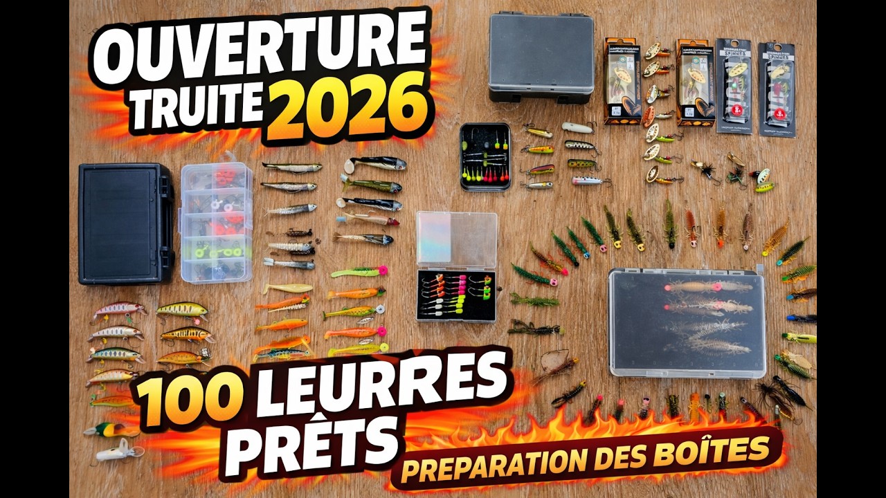 100 leurres prêts pour l’ouverture de la truite : préparation des boîtes