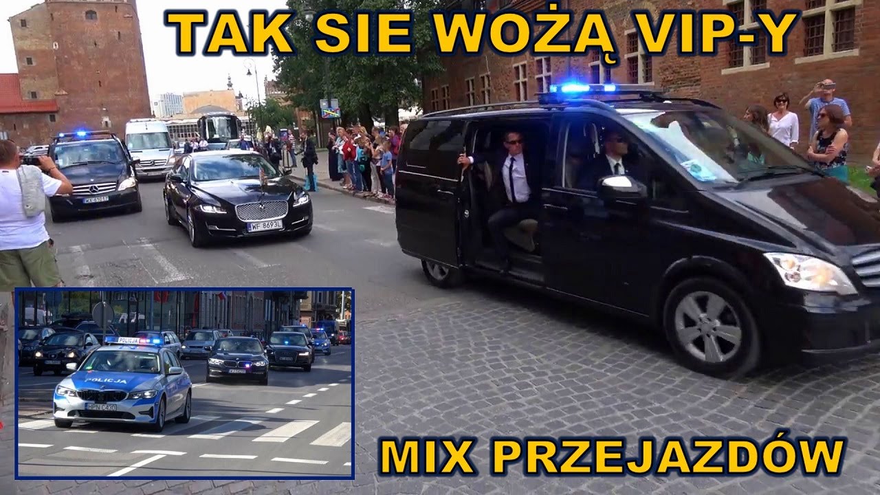 Tak się wożą Vip-y. Mix przejazdów  kolumn z VIP-ami.