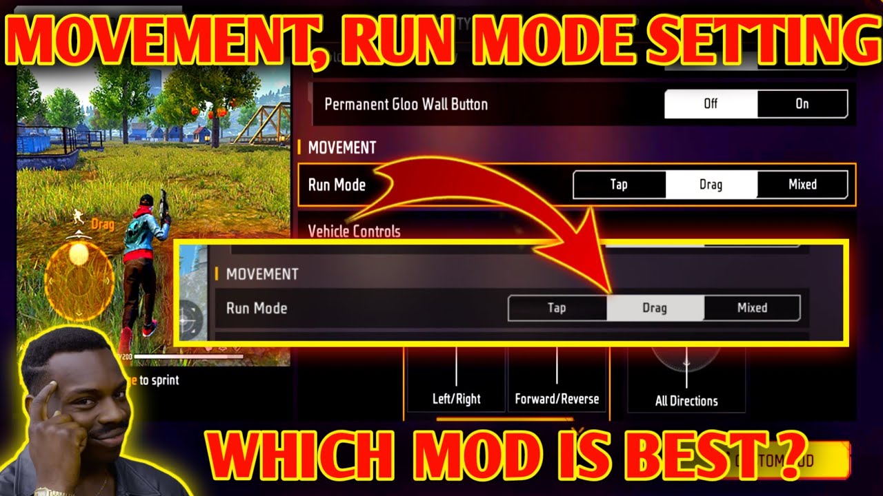 free fire run mode setting | free fire max control setting | free fire max settings |
