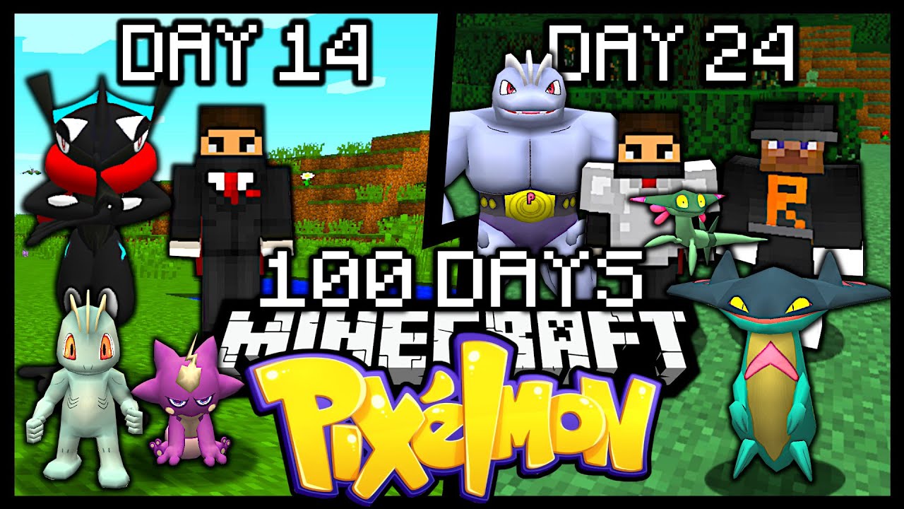 I Spent 100 Days In Minecraft Pixelmon...Here are Days 14-24