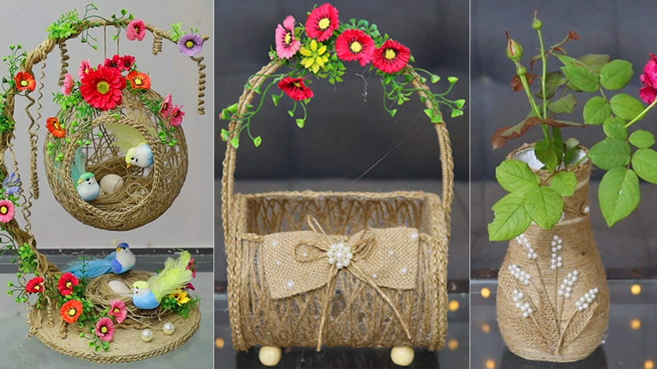 Look so sweet with 5 beautiful jute Showpiece Craft Ideas from scrap !
