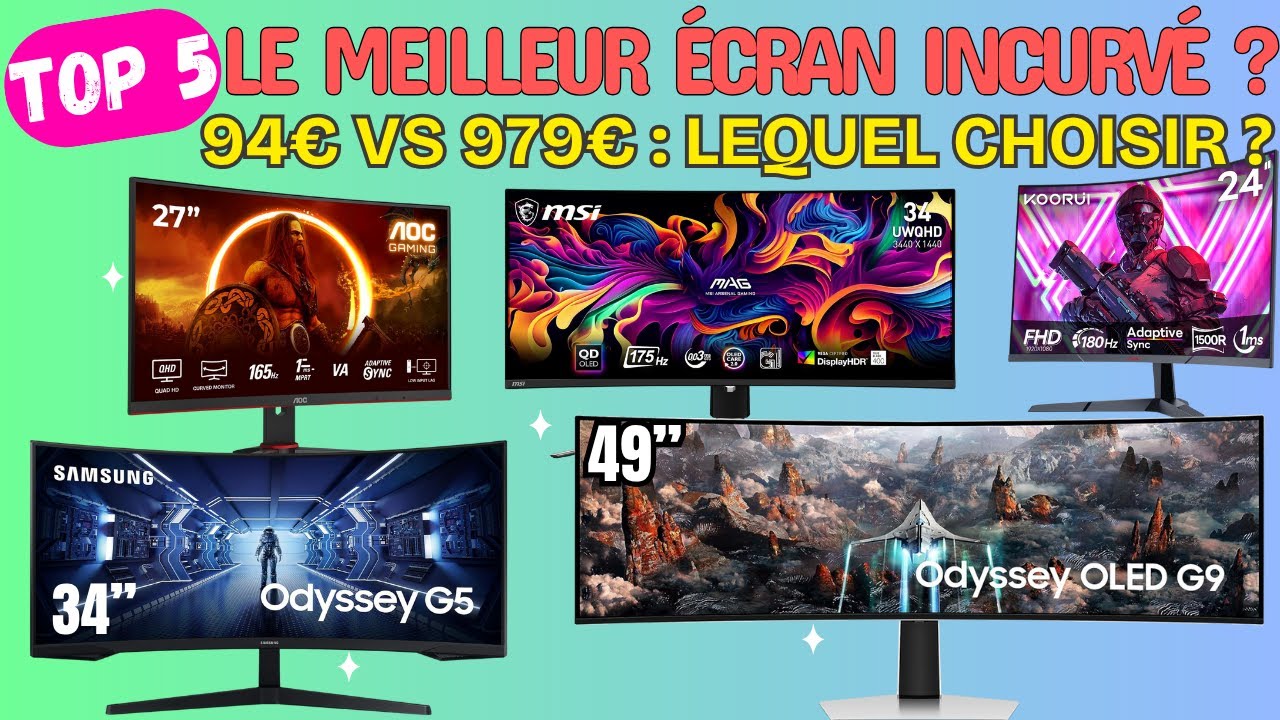 Quel est le MEILLEUR &Eacute;cran PC Gamer Incurv&eacute; ? (TOP 5 2025 : Ultrawide, 144hz, Pas Cher)