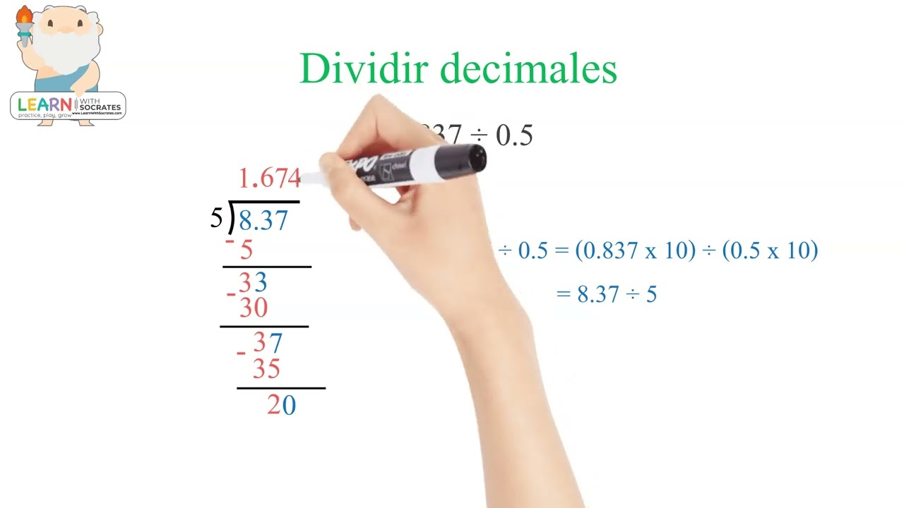 Dividir decimales | División decimal | División con punto decimal | Decimal entre decimal | Ejemplos