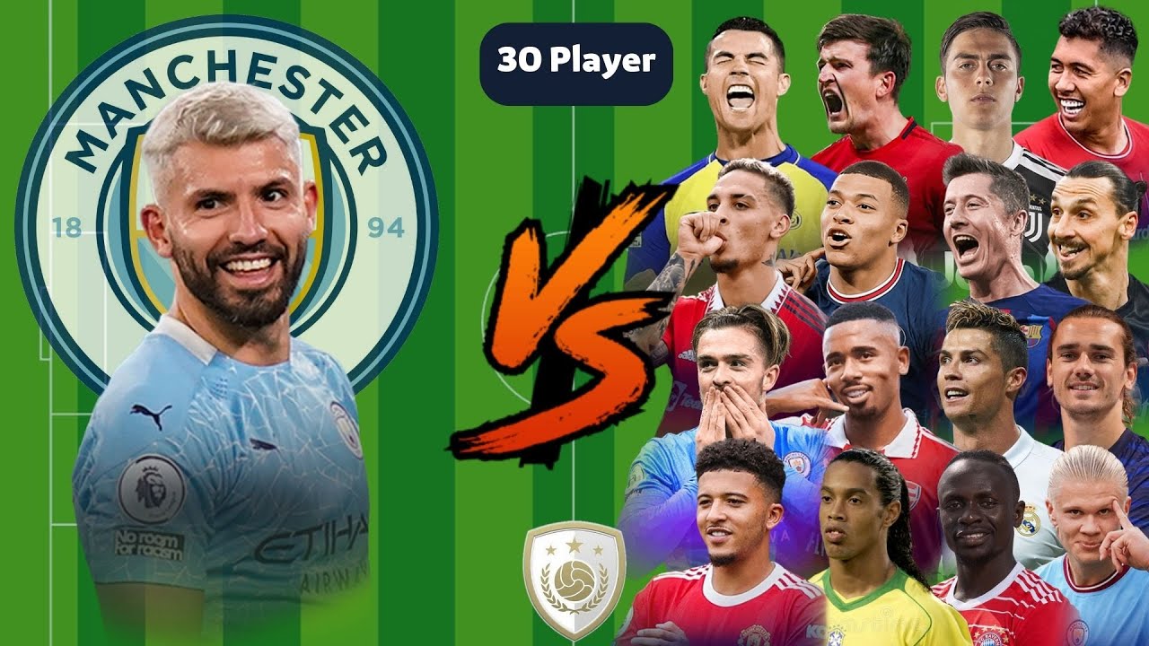 Aguero 🆚 30 Player🔥💪(Ronaldo-Messi-Lewa-Haaland)