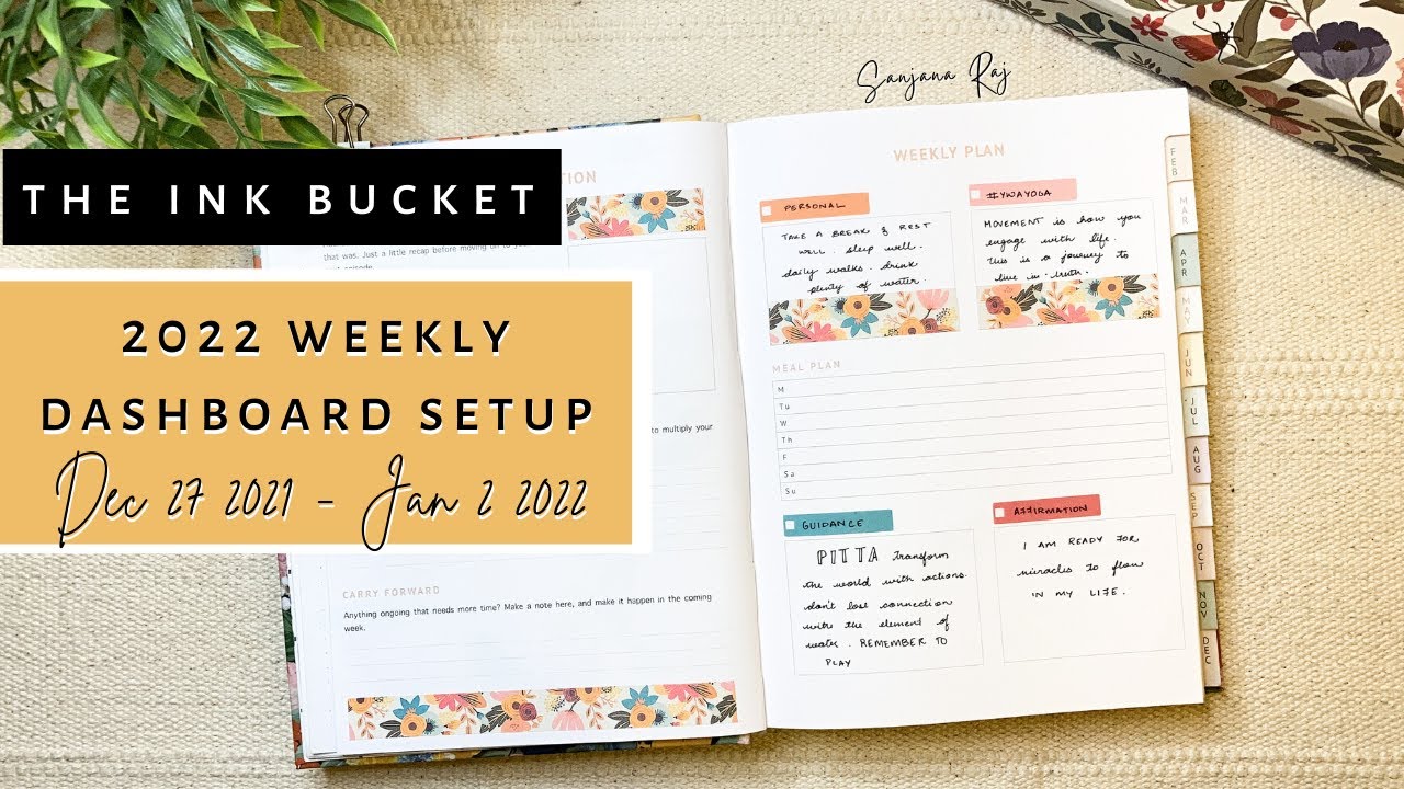 2022 Planner Setup | Ink Bucket Planner 2022 Weekly Dashboard | Sanjana Raj