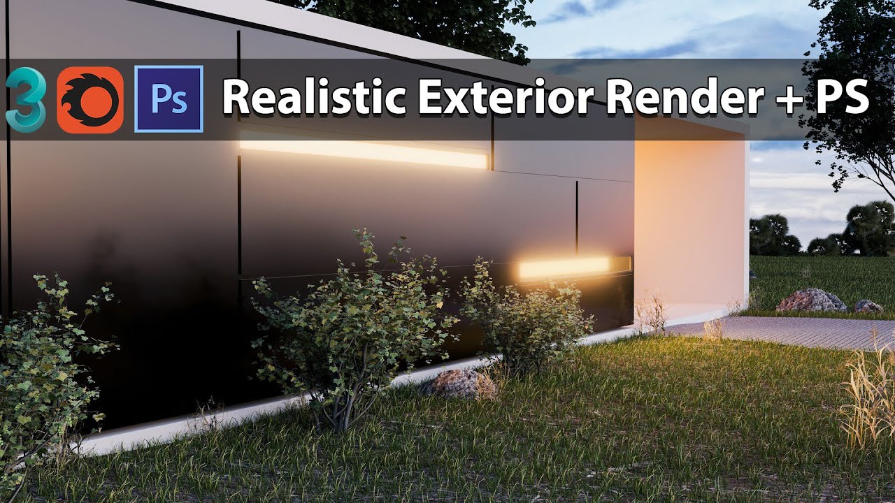 3ds Max Corona Render Professional Exterior Tutorial + Textures