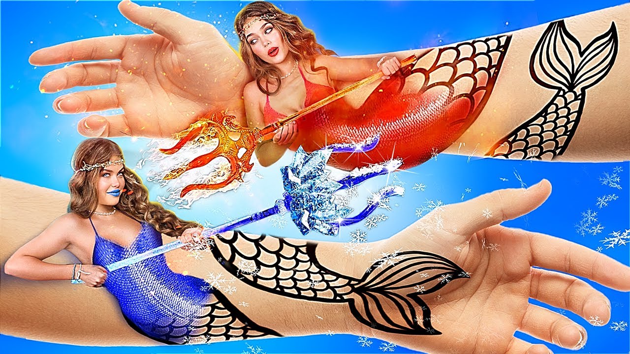 Hot vs Cold Mermaid Twins