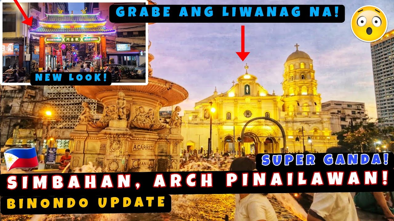 WOW! Simbahan, Chinese Arch at Water Fountain Pinailawan ng Magarbo! Grabe ang Liwanag! 🇵🇭