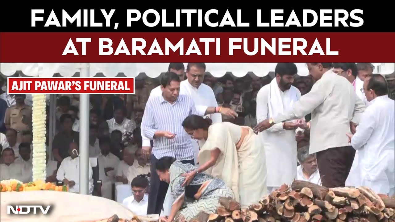 Ajit Pawar Funeral | Farewell, Ajit Dada: Pawar Family, Political Leaders At Baramati Funeral
