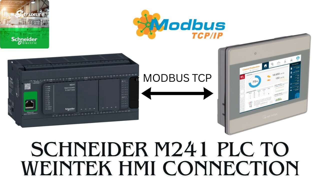 Подключение Weintek HMI к ПЛК Schneider M241 через Modbus TCP