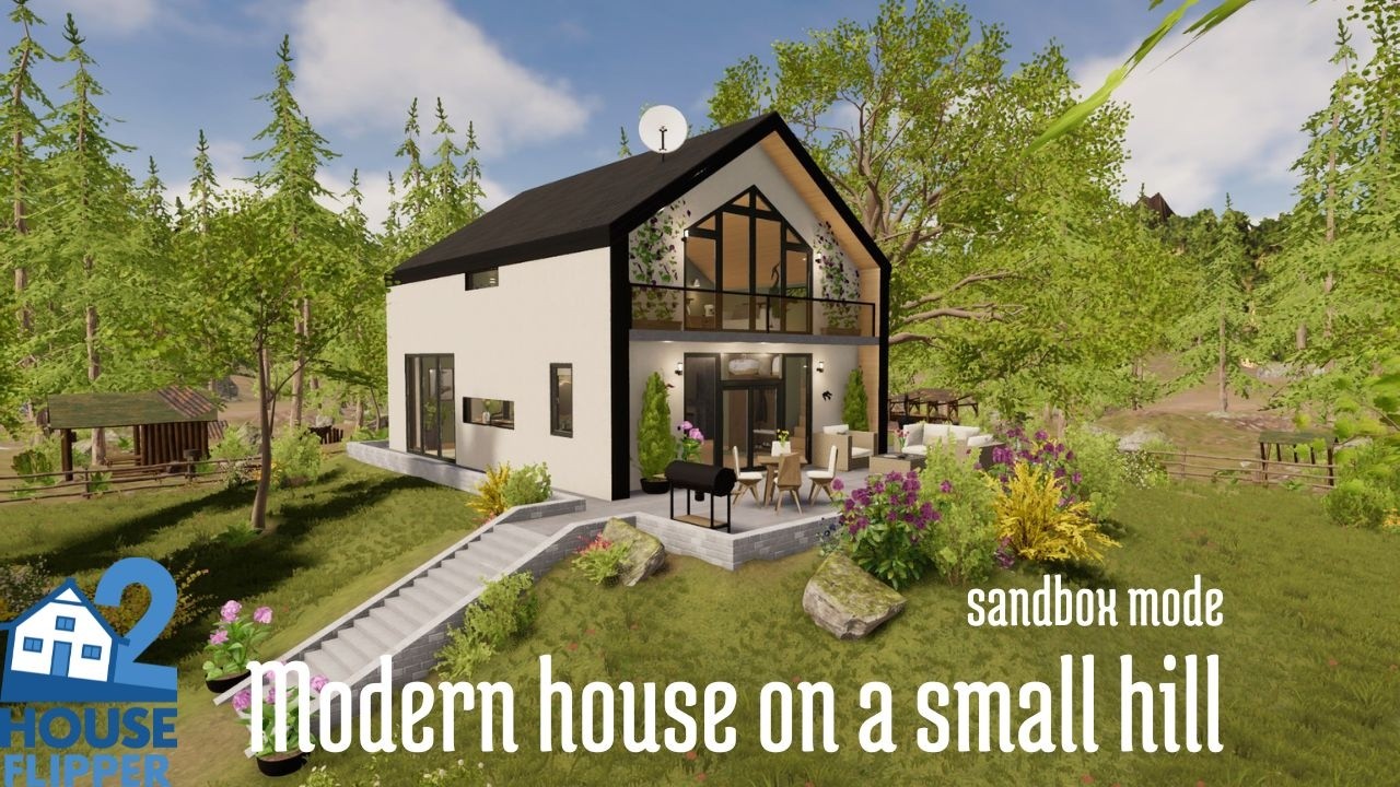 HOUSE FLIPPER 2 / Modern house on a small hill / Sandbox mode / Speed build / no commentary