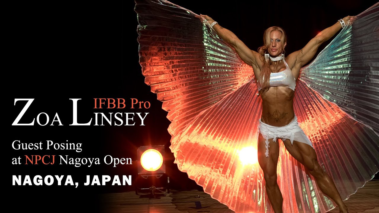 IFBB Pro Zoa Linsey guest posing in Nagoya, Japan