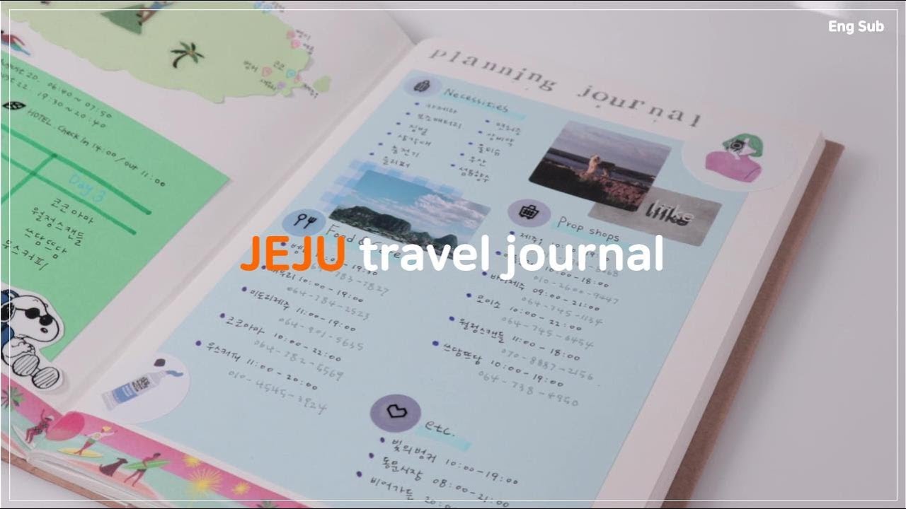 Eng) 제주도 여행 다이어리 꾸미기 🍊 JEJU island travel planning journal
