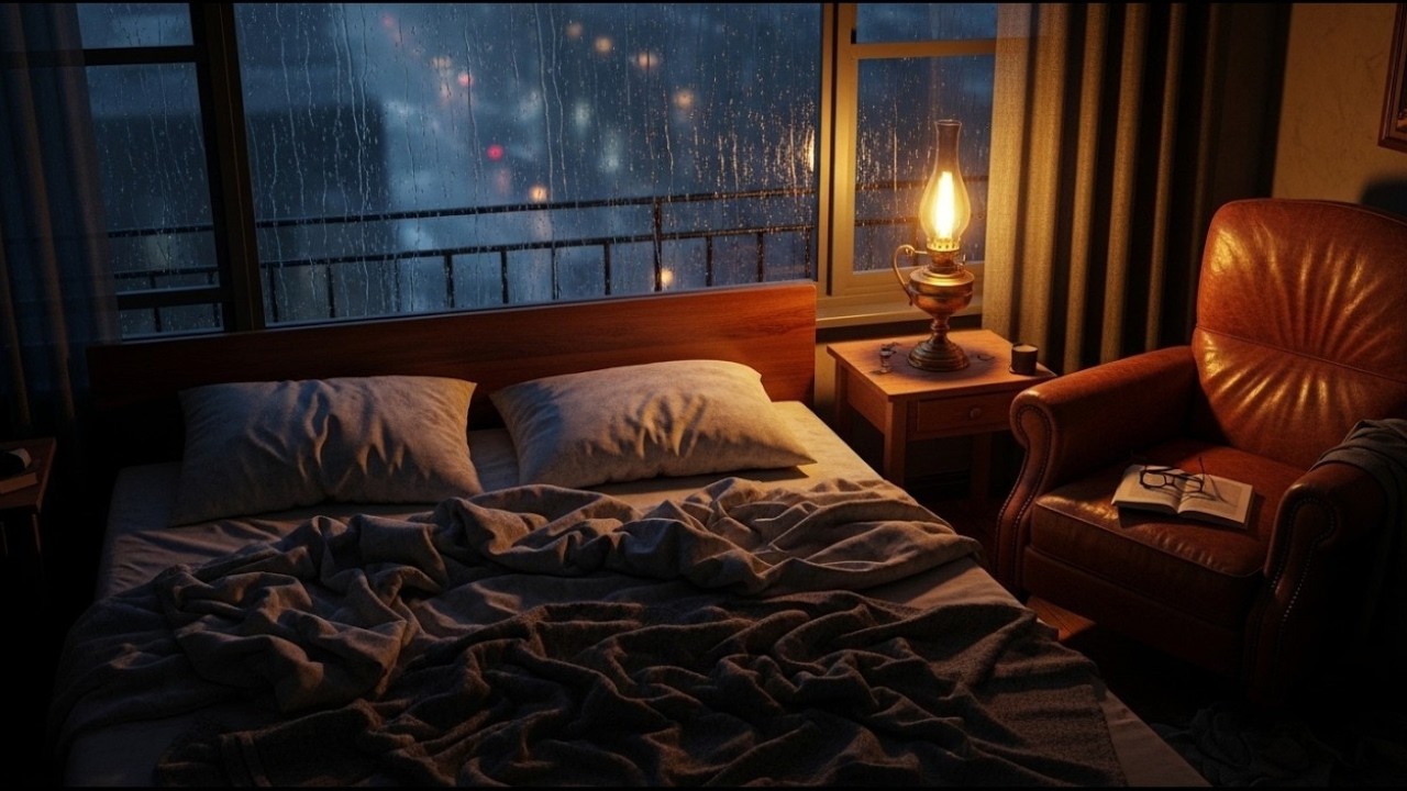 Deep Sleep Rain Sounds: Cozy Bedroom Ambience with Heavy Rain on Window