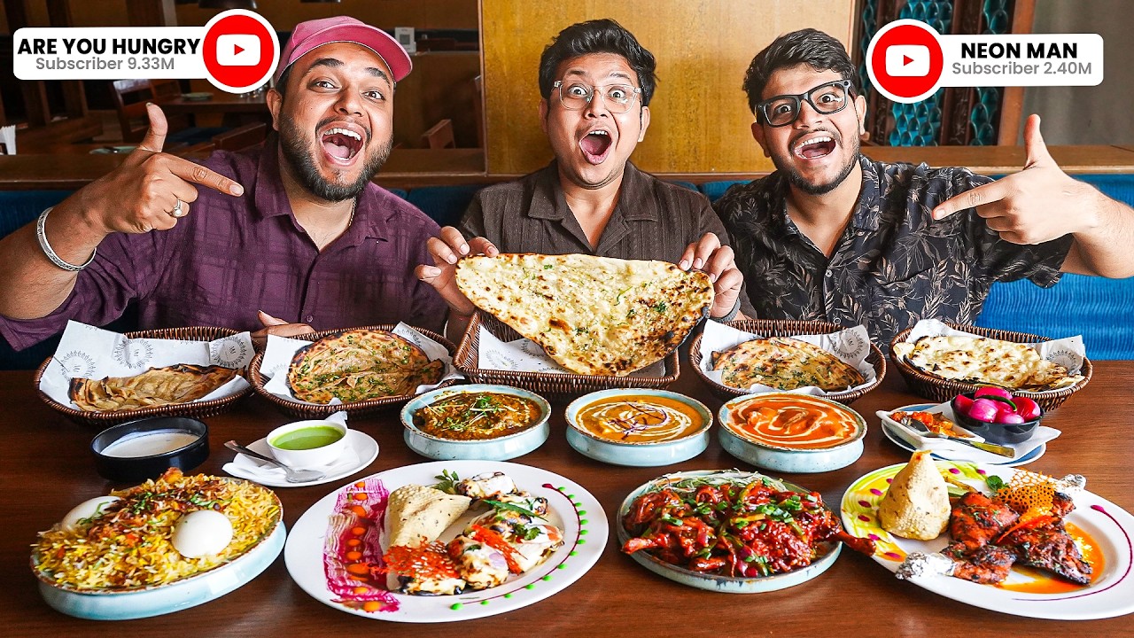 EATING Butter Chicken, Spicy Mutton Rara, Tandoori Chicken with ⁨@areyouhungry3512⁩  & ⁨@NeonMan⁩