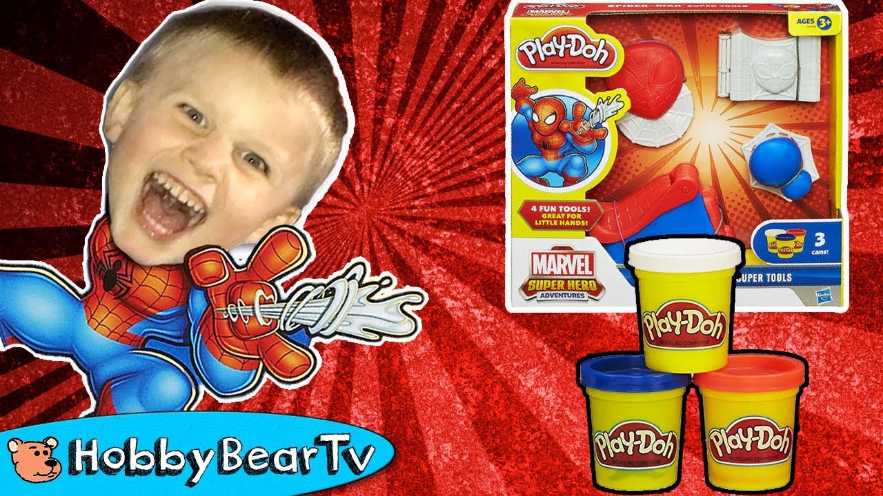 HobbyBear Spiderman Surprise! Play-Doh FUN HobbyBearTV