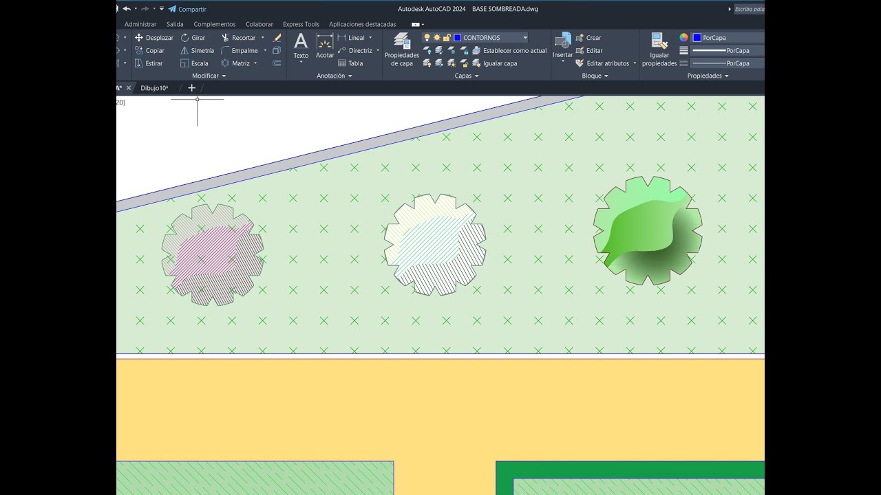 AutoCAD 2024 crear bloques - Árboles