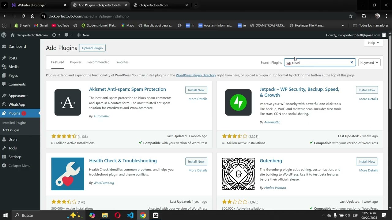 🔄 Cómo Resetear tu Página de WordPress Fácil y Rápido Guía Paso a Paso