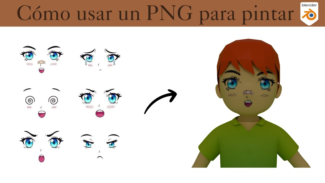 Cómo pintar una textura (PNG) sobre un modelo 3D en Blender