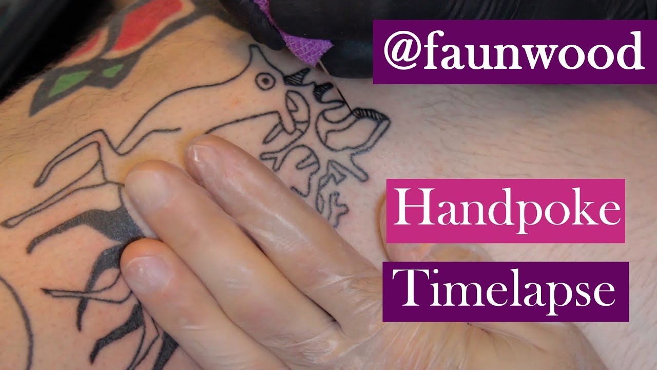 Handpoke Tattoo Timelapse - @faunwood Pt.2