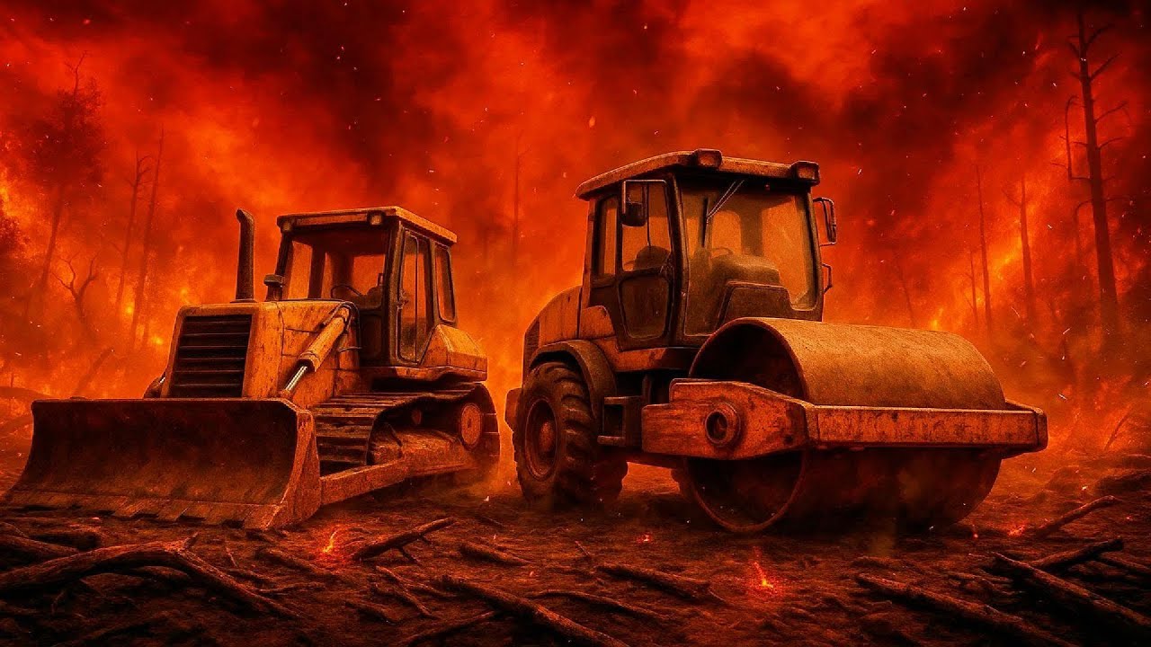 Heavy Machines Clean Up After Wildfires! 🚒🚜 | Construction Vehicles Story