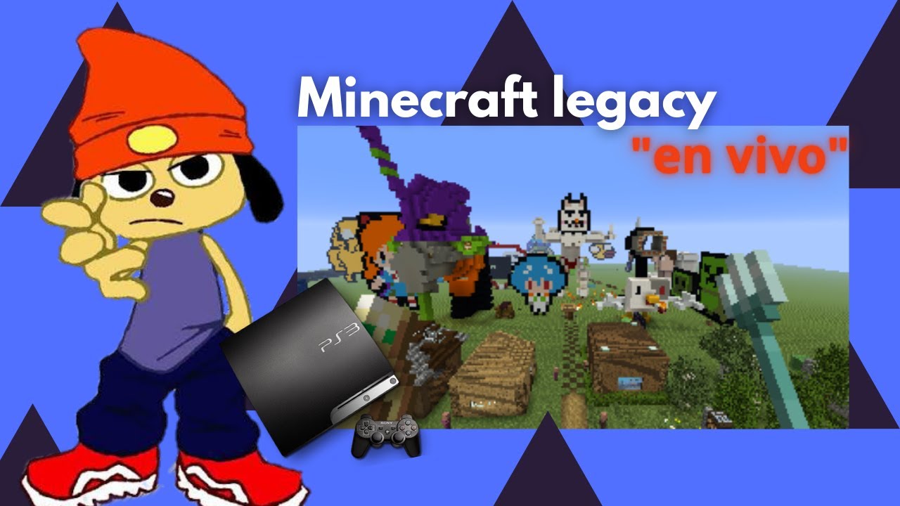Jugando Minecraft legacy en PS3  durante directo con PaRappaPS3