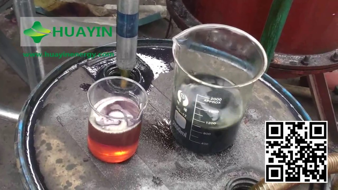 Tyre plastic Pyrolysis oil before and after purification system   YouTube 720p