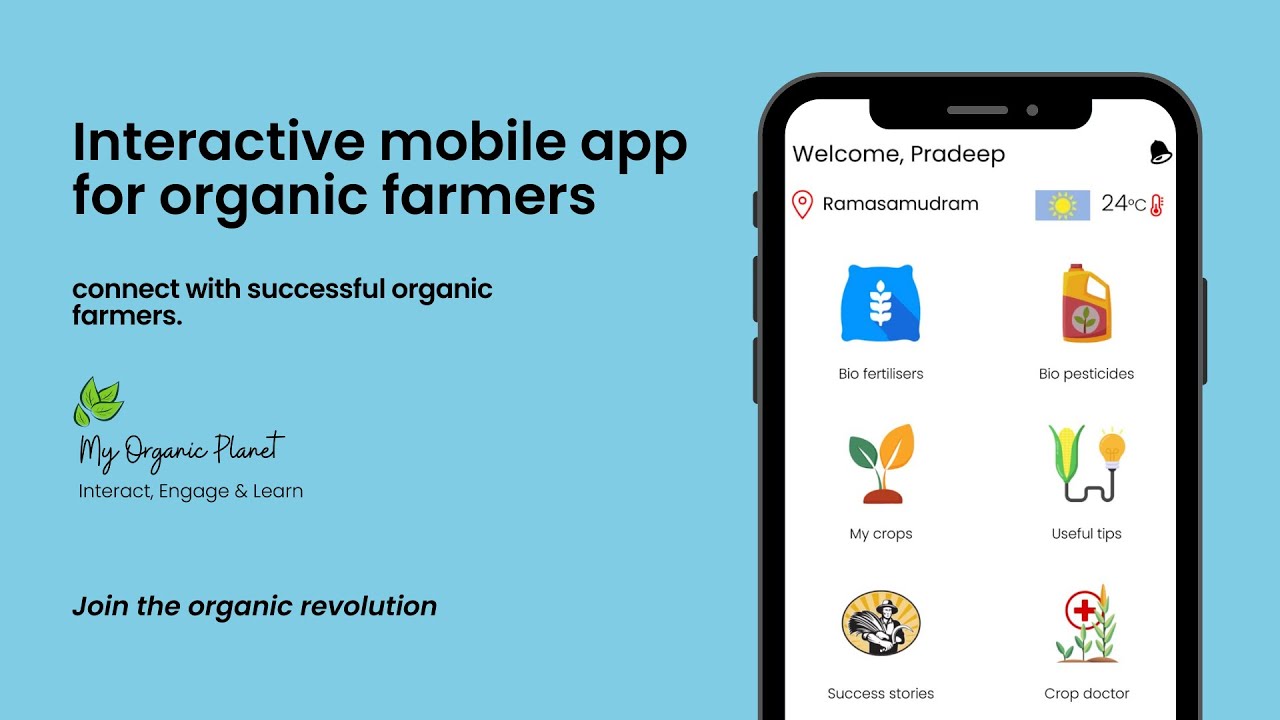 India's first mobile app exclusively designed for organic farmers and organic farming enthusiasts.