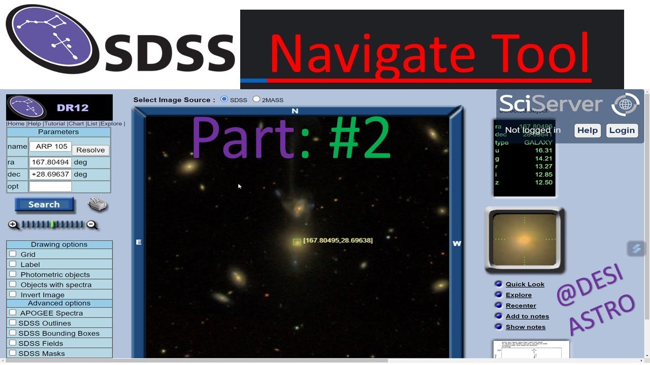 SDSS | Sloan Digital Sky Survey| INTRODUCTION TO NAVIGATE TOOLS| ASTRONOMICAL DATA| ASTRONOMY|
