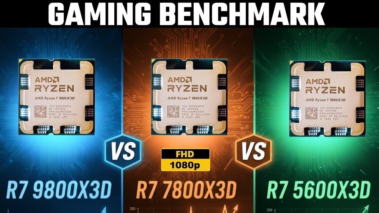 9800x3d против 7800x3d против R5 5500x3d против 5600x против R7 5800X3D против R5 5700X3D против ...