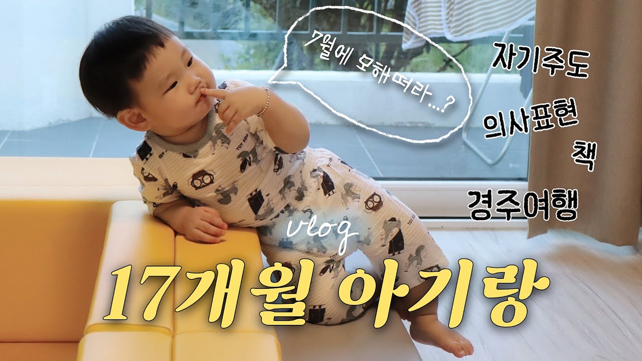 (VLOG) 말도 늘고 자기주장도 늘어가는 17개월 아기, 경주여행, 첫 여름방학, 돌 이후 책 | 한화리조트 뽀로로룸, 블루래빗 소전집, 베베추피