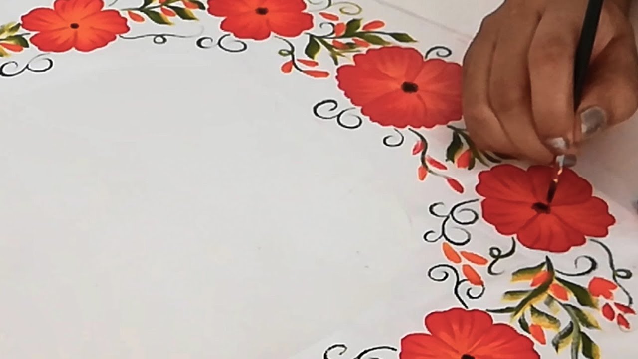 Beautiful & Creative Fabric Painting Design | Latest Hand Painted Designer Yoke Kurti / Gathered Top