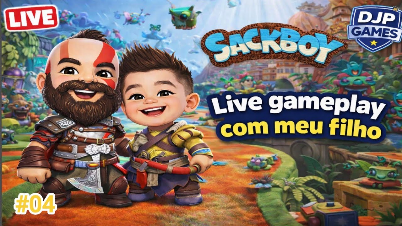 Sackboy (PS5) - Live Gameplay com meu filho #04
