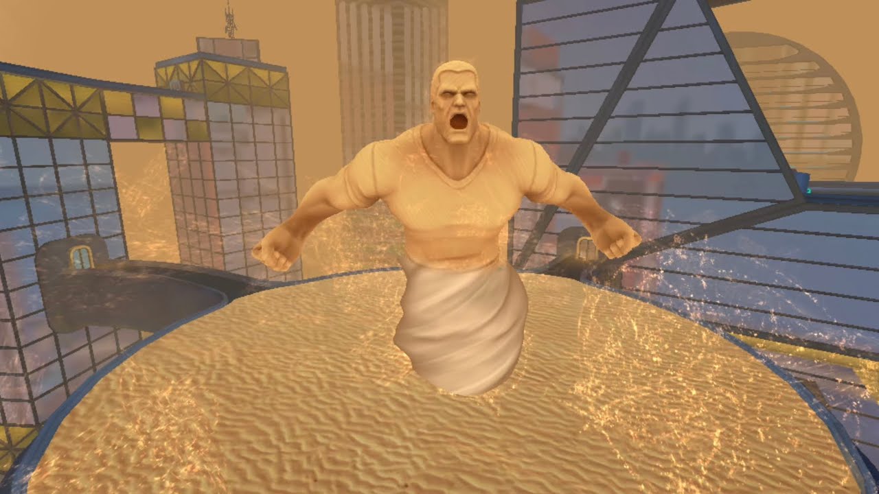 Fighting with a sand man 