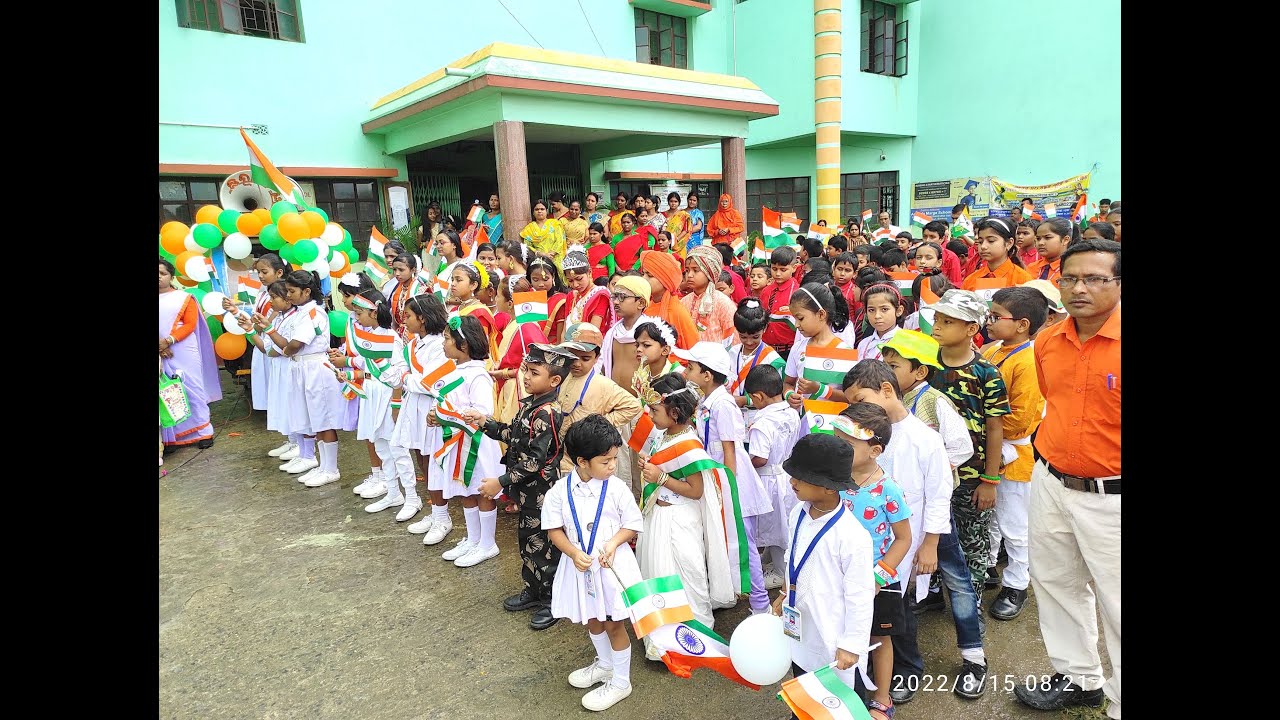 Celebrating 75th independence day , Ananda Marga School , Durlovpur