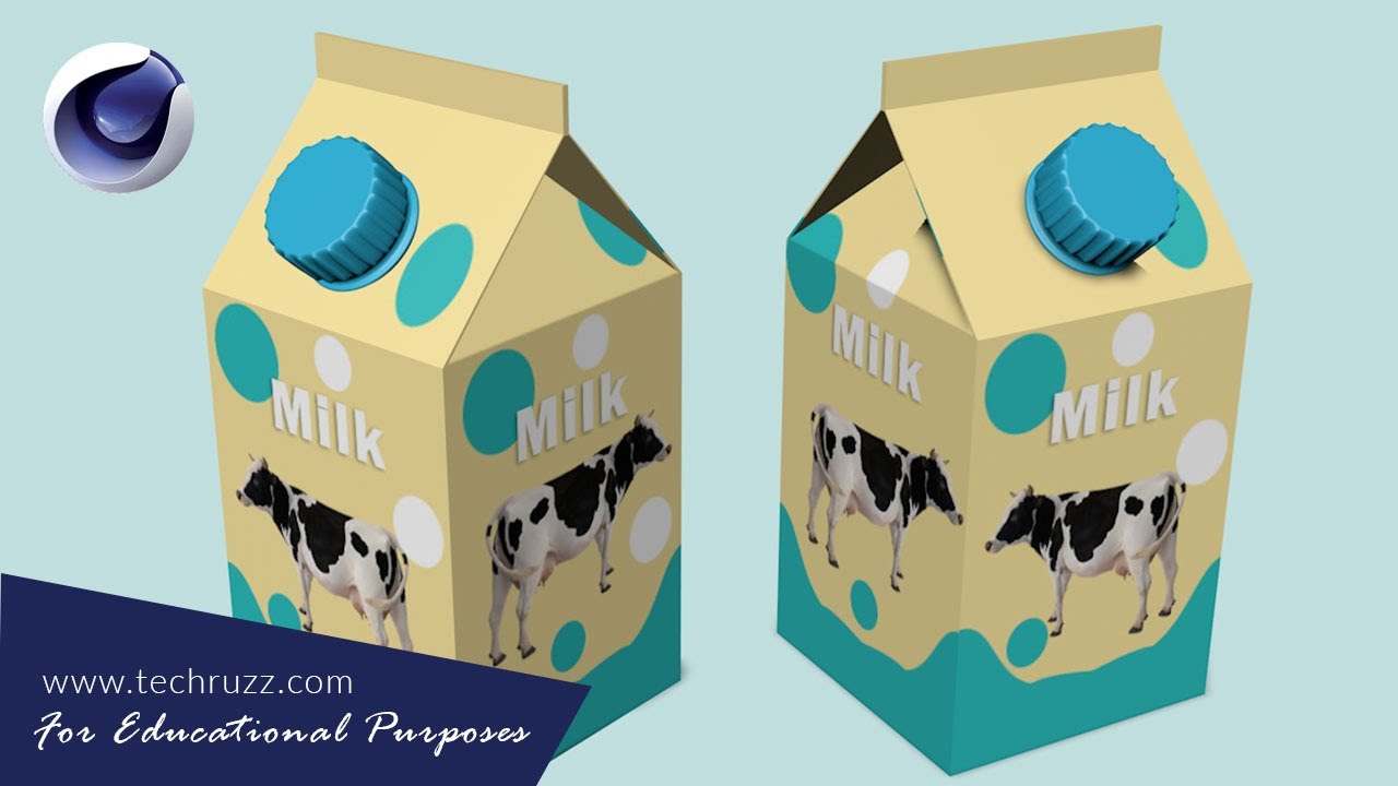 Creating a 3D Milk/Juice Box/Pack - Cinema 4D Beginners Tutorial