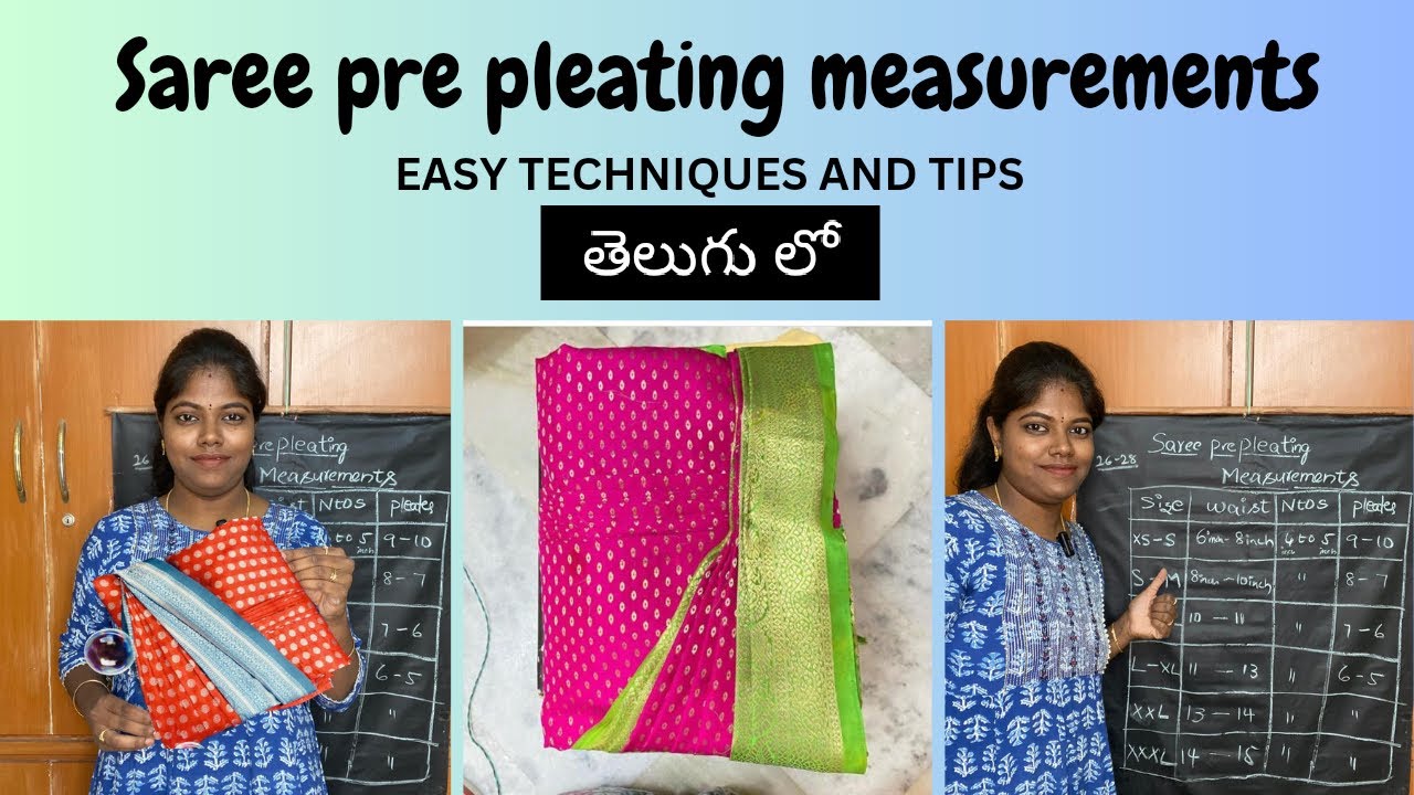 Saree prepleting Measurements || Tips #saree #prepleating #boxfolding #youtube #video #viralvideo