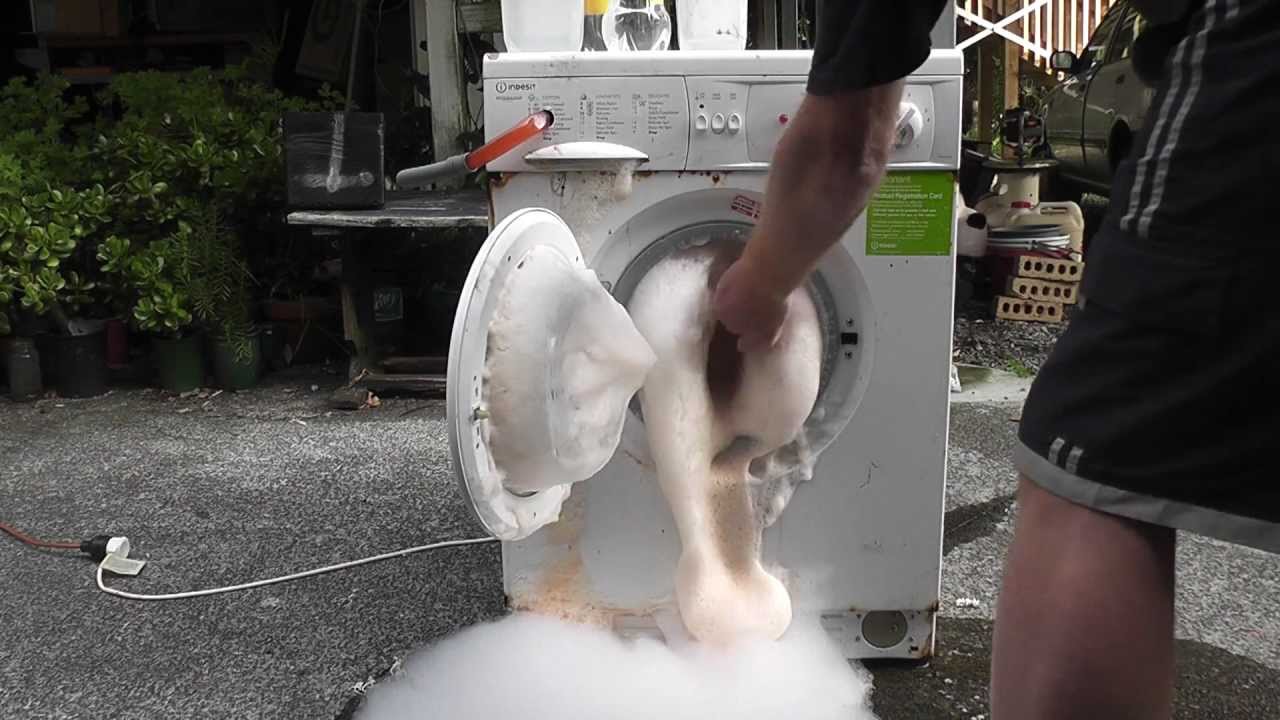 AFFF in washing machine + bottles, drill and batteries