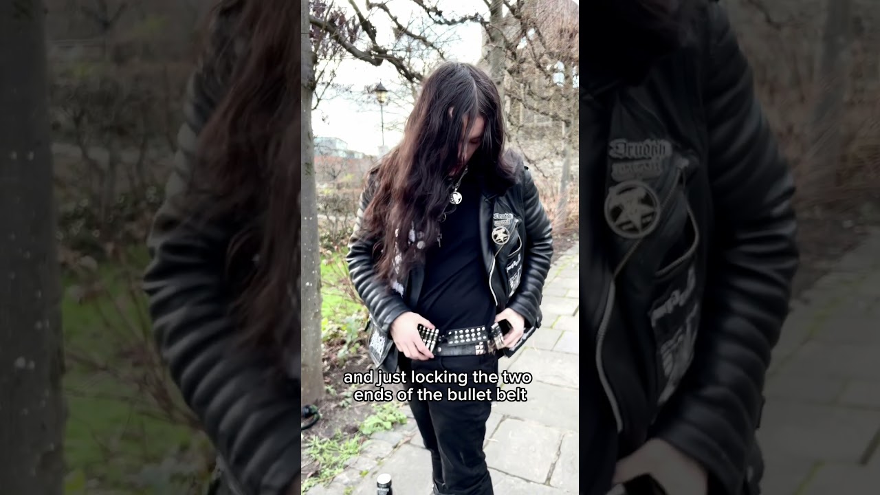DIY BULLET BELT #battlejacket #metalheadcommunity #heavymetall #alternative #metalhead #goth