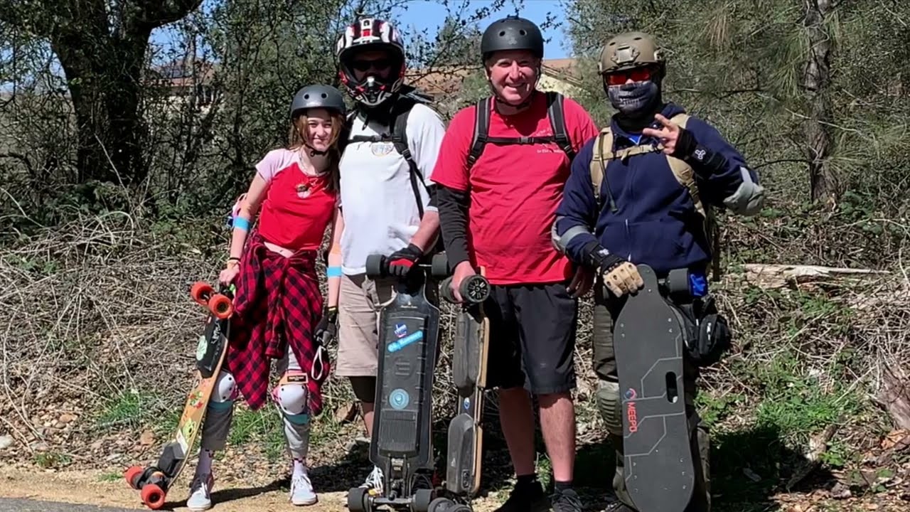 March 21, 2021 Esk8t to old town Folsom with Mike, Chris and his daughter (crash)
