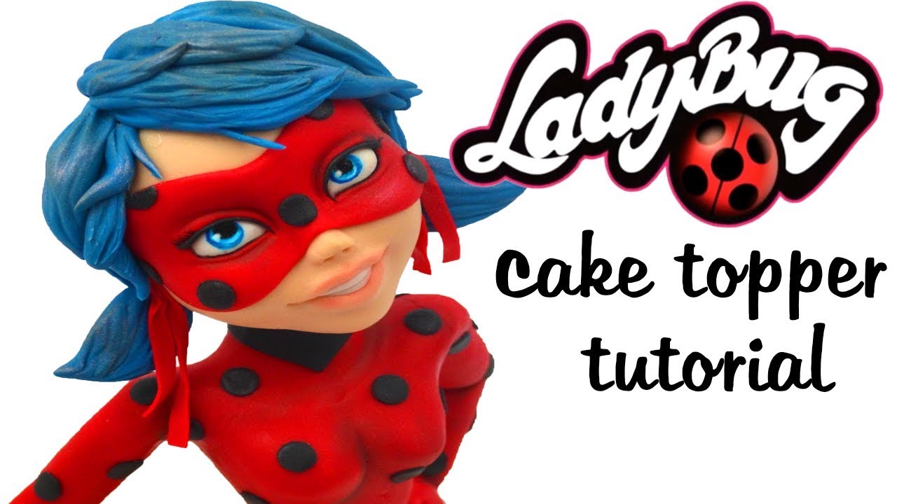 LADY BUG FONDANT CAKE TOPPER TUTORIAL - TORTA PASTA DI ZUCCHERO MIRACOLOUS