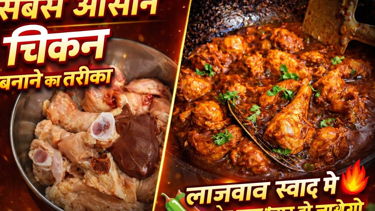Chicken Aalu Ki Sabji Banane Ka Aasan Tarika | Dhaba Style Chicken Curry Recipe | Easy Chicken Recip
