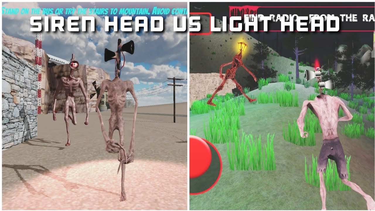 Siren Head vs Light Head Game Battle Challenge ดวลเกมแบบฉากต่อฉาก