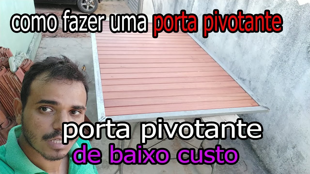 como fazer uma porta pivotante baixo custo PARTE 2 | como fazer porta pivotante de metalon e madeira