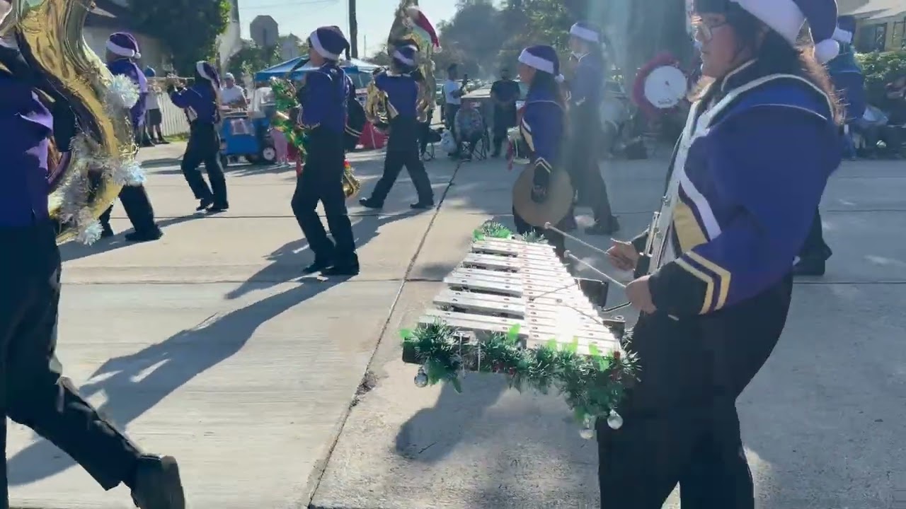 South Gate Parade Dec 14 2025 Bell Band, Color Guard, and Short Flags. Took Sweep Stakes Throphy